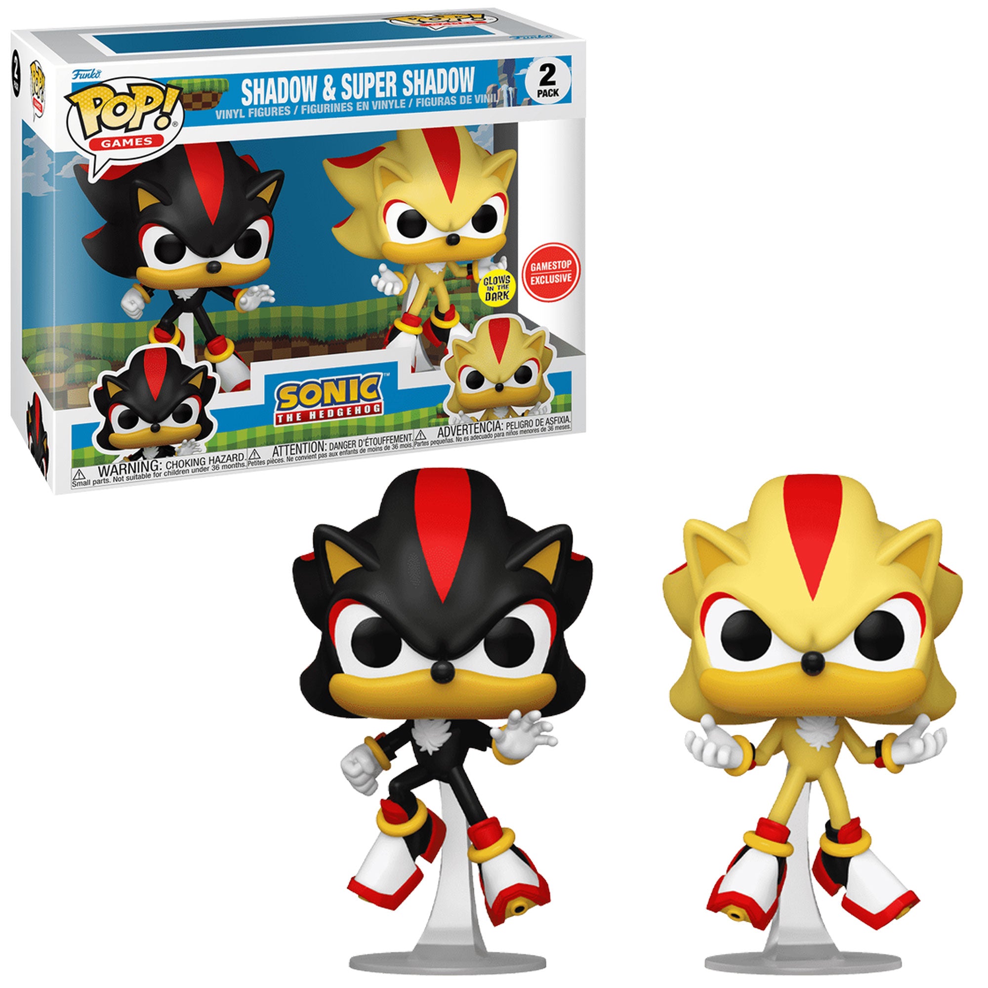 SONIC: SHADOW & SUPER SHADOW (2-PACK) GLOW (EXCLUSIVE) - K-Dog & Fish